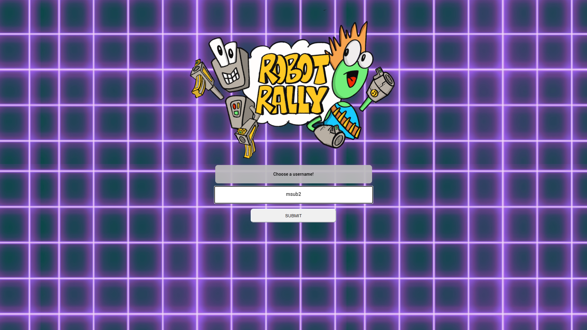 Screenshot of Robot Rally menu.